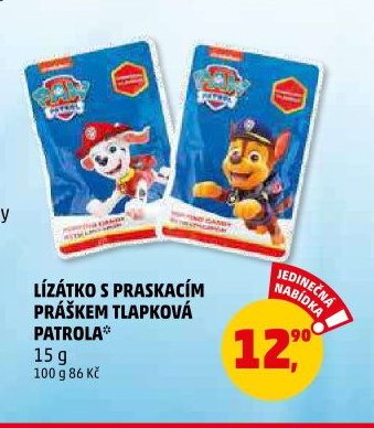 LÍZÁTKO S PRASKACÍM PRÁŠKEM TLAPKOVÁ PATROLA