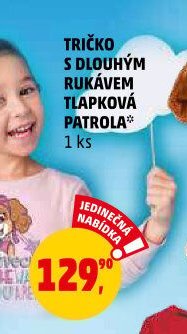 Tričko s dlouhým rukávem Tlapková patrola