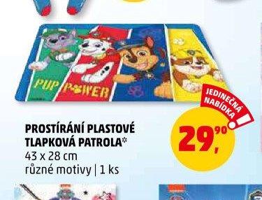 Prostírání plastové Tlapková patrola