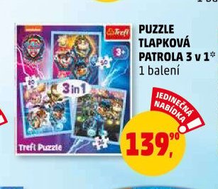 Puzzle Tlapková patrola 3 v 1