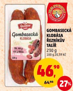 Gombasecká klobása Řezníkův talíř