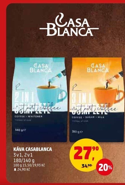 Instantní káva porcovaná 3v1 Casablanca