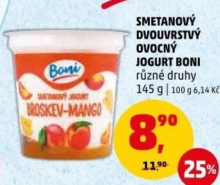 Jogurt smetanový ovocný Boni