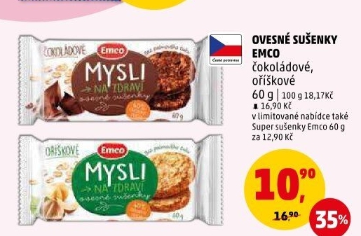 Ovesné sušenky Mysli na zdraví Emco