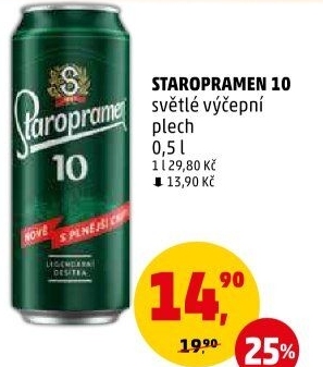 Pivo světlé výčepní 10° Staropramen