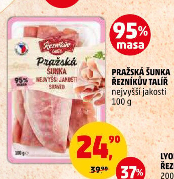 Šunka pražská nejvyšší jakosti Řezníkův talíř