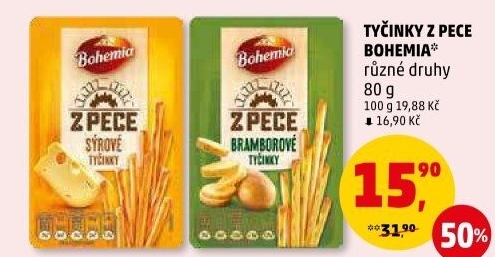 Tyčinky Z pece Bohemia Chips