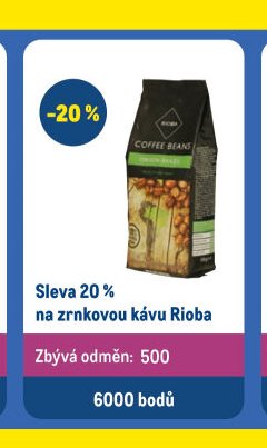 Sleva 20 % na zrnkovou kávu Rioba