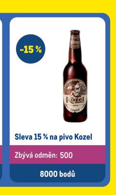 Sleva 15 % na pivo Kozel