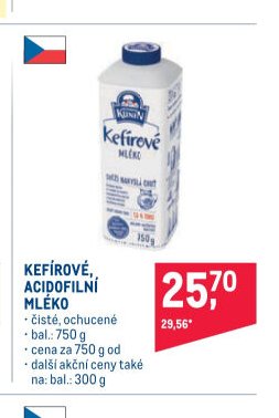 KEFÍROVÉ, ACIDOFILNÍ MLÉKO