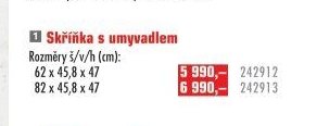 Skříňka s umyvadlem VENDY 62 cm - UNI HOBBY akcniletaky.com