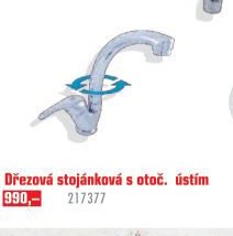 Dřezová stojánková baterie Sázava s otoč. ústím - UNI HOBBY akcniletaky.com