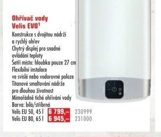Ohřívač vody Velis EVO - UNI HOBBY akcniletaky.com