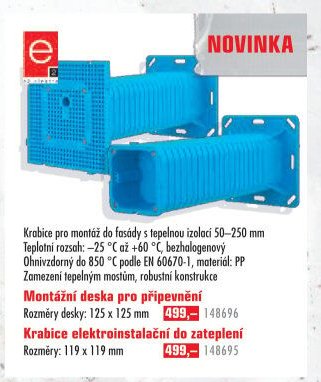 Krabice pro montáž do fasády