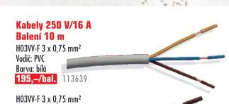 Kabely 250 V/16 A Balení 10 m
