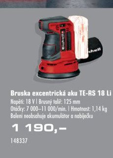 Bruska excentrická aku TE-RS 18 Li - UNI HOBBY akcniletaky.com