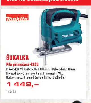 Makita Pila přímočará 4329 - UNI HOBBY akcniletaky.com