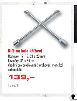 Klíč na kola křížový - UNI HOBBY akcniletaky.com
