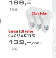 Osram LED value CL A 60 8,5 W 827 FR E27 - UNI HOBBY akcniletaky.com