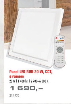 Panel LED RIVI 20 W, CCT, s rámem - UNI HOBBY akcniletaky.com