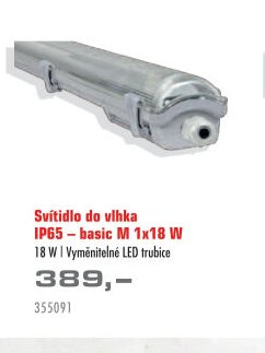 Svítidlo do vlhka IP65 - basic M 1x18 W - UNI HOBBY akcniletaky.com