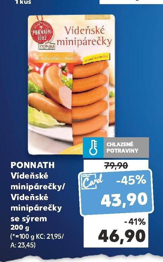 PONNATH Vídeňské minipárečky se sýrem
