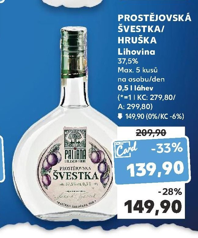 PROSTĚJOVSKÁ ŠVESTKA/HRUŠKA Lihovina
