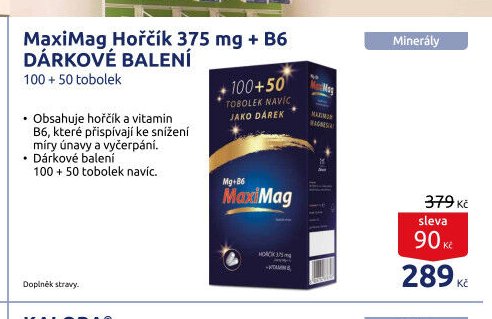MaxiMag Hořčík 375 mg + B6