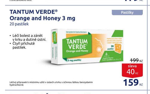 TANTUM VERDE® Orange and Honey 3 mg 20 pastilek