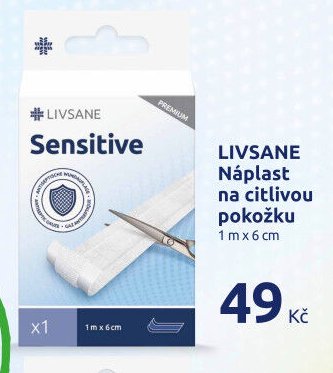 LIVSANE Náplast na citlivou pokožku 1 m x 6 cm