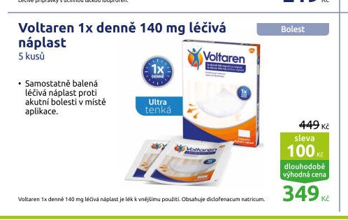 Voltaren 1x denně 140 mg léčivá náplast