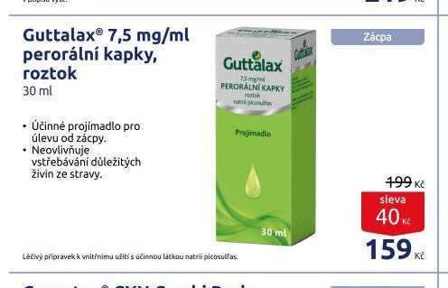 Guttalax 7,5 mg/ml perorální kapky, roztok 30 ml