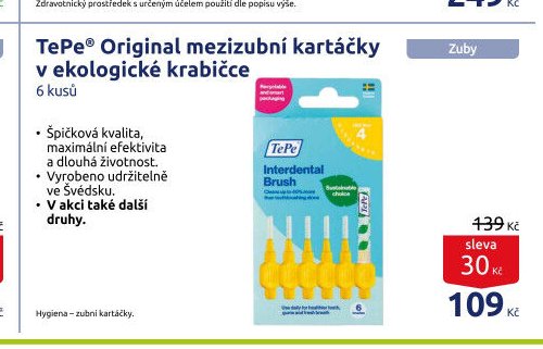TePe Original mezizubní kartáčky v ekologické krabičce 6 kusů