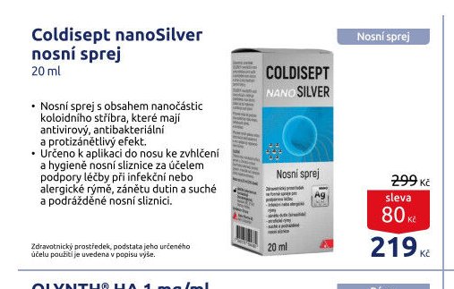 Coldisept nanoSilver nosní sprej 20 ml
