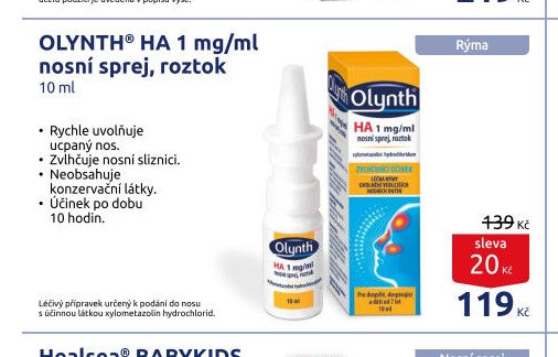 Olynth® HA 1 mg/ml nosní sprej, roztok 10 ml
