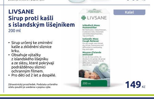 LIVSANE Sirup proti kašli s islandským lišejníkem 200 ml
