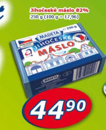 Máslo Jihočeské Madeta