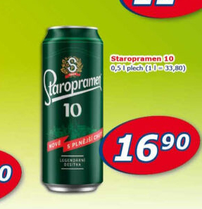 Pivo světlé výčepní 10° Staropramen