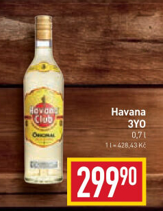 Rum kubánský bílý Aňejo 3 Anos Havana club