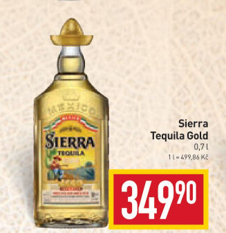 Tequila zlatá Reposado Sierra