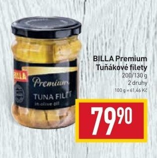 BILLA Premium Tuňákové filety 200/130 g