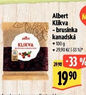 Brusinky klikvy sušené Albert