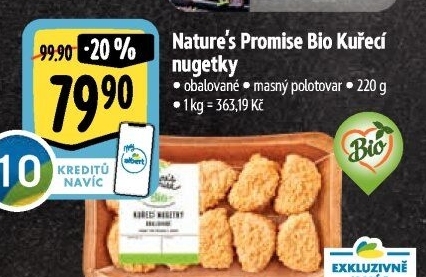 Kuřecí nugetky obalované bio Nature'