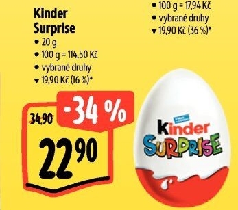 Čokoládové vajíčko s překvapením Kinder Surprise