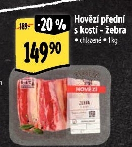 Hovězí přední s kostí - žebro Albert