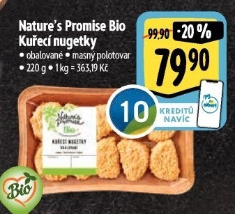 Kuřecí nugetky obalované bio Nature'