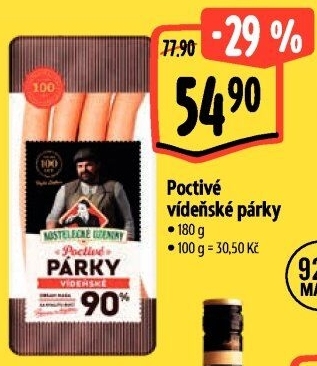 Párky vídeňské poctivé Kostelecké uzeniny