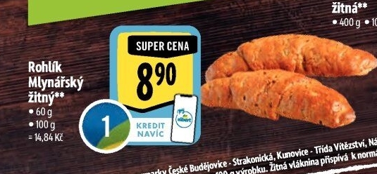 Rohlík Mlynářský žitný Albert