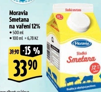 Smetana sladká Moravia 12%