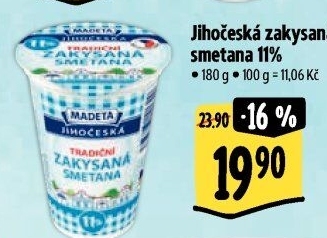 Smetana zakysaná Jihočeská Madeta 11%